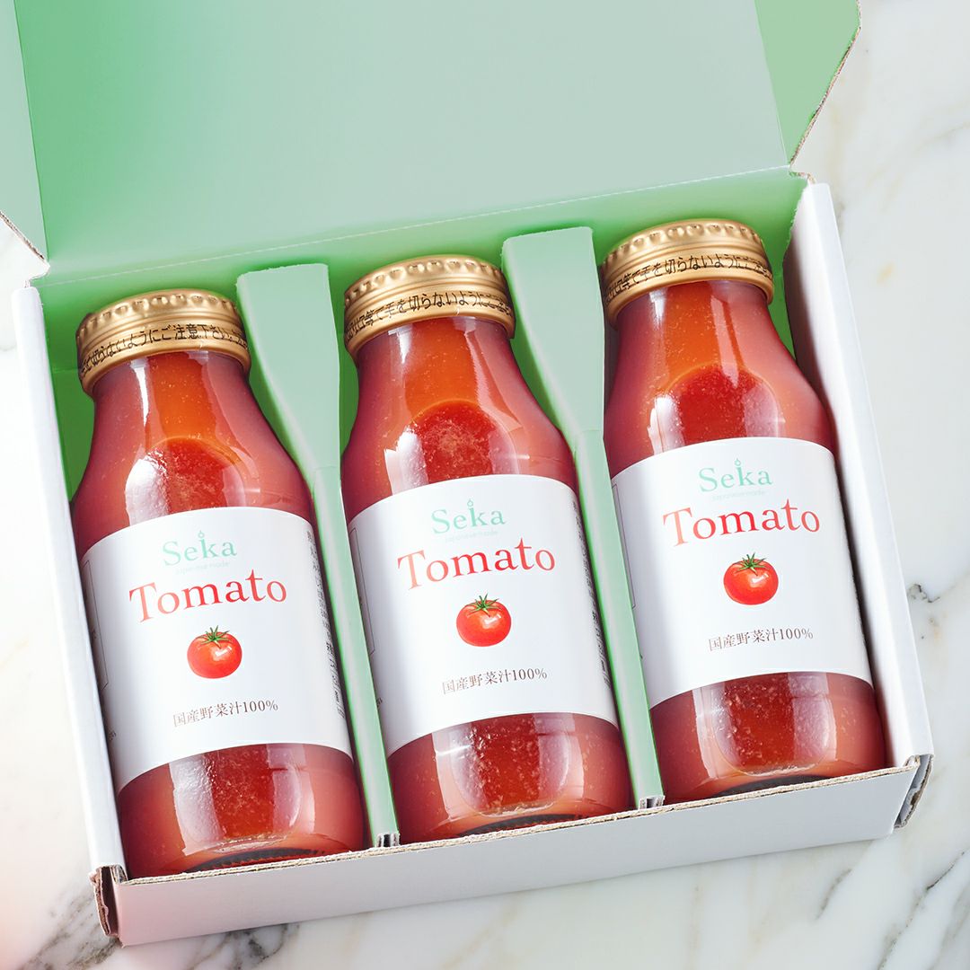 国産野菜汁100％トマトジュース 3本セット｜Seika（せいか）国産