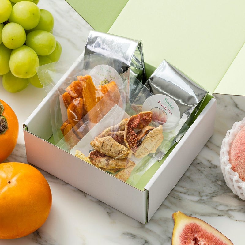 《ギフトシール付き》フルーツティー（2種計10点）と2種のドライフルーツギフト