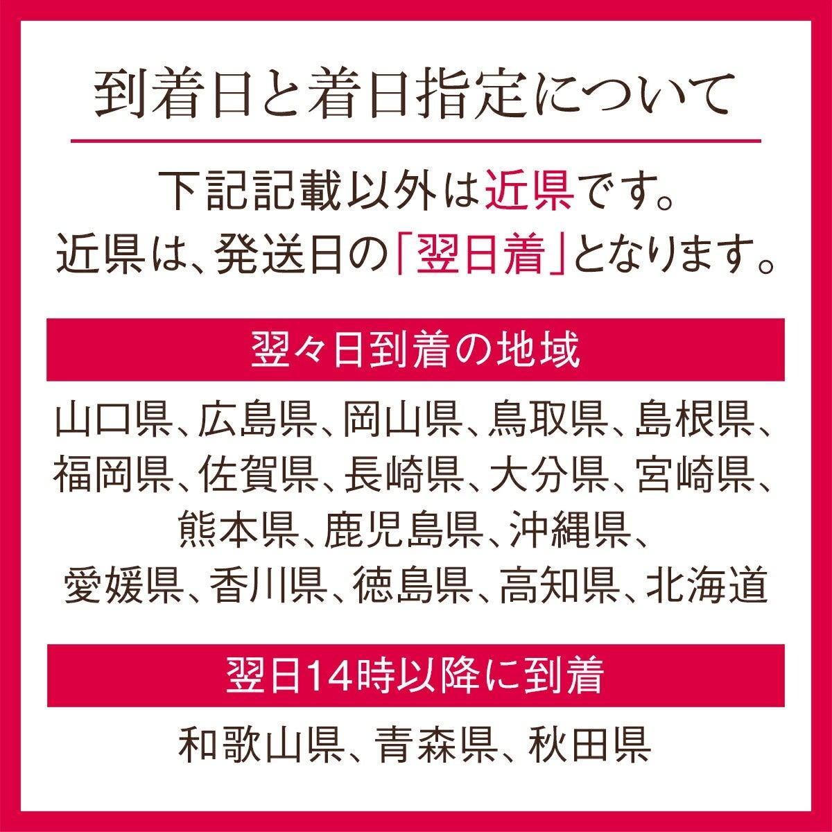 到着日と着日指定について